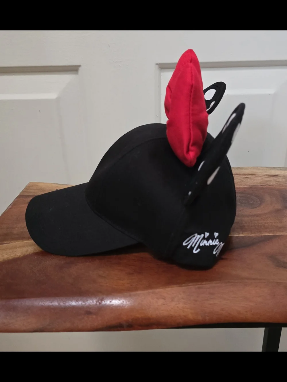 Disney Black Adult Cap with Red Bow and Character Ears